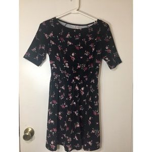 xhilaration velvet floral fit and flare dress